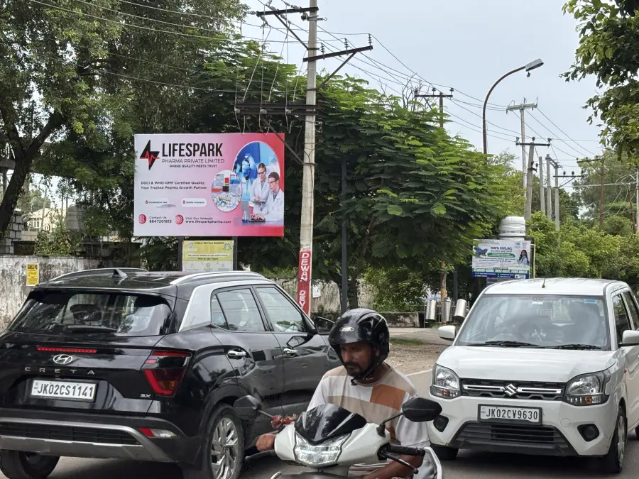 LifeSpark Pharma hoarding at Jammu, Jammu & Kashmir