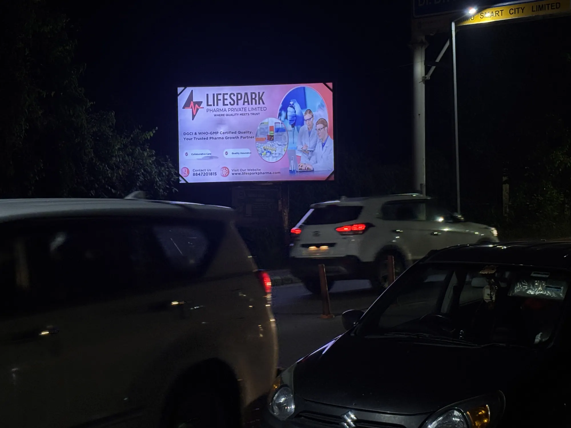 LifeSpark Pharma hoarding at Jammu, Jammu & Kashmir