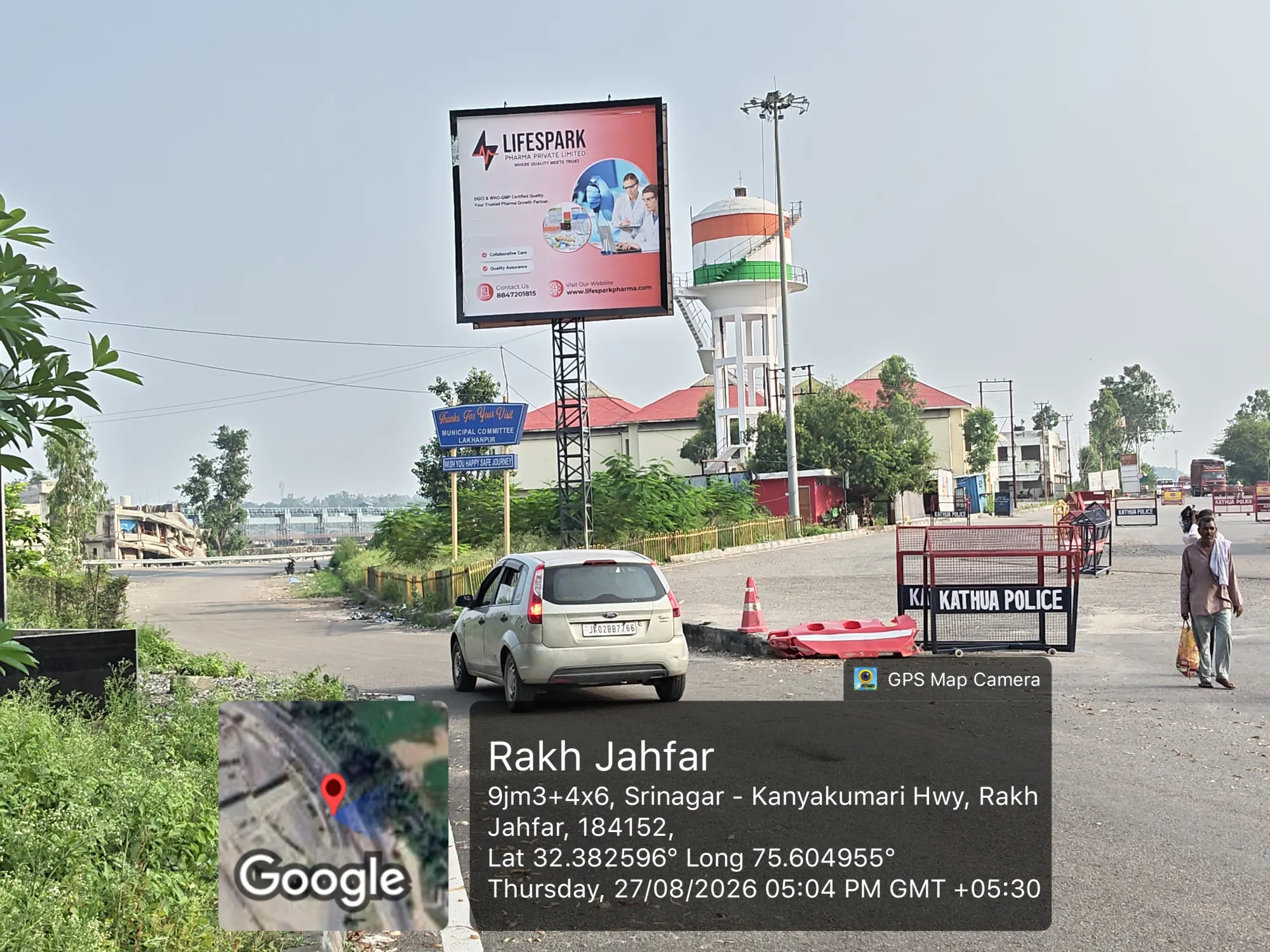 LifeSpark Pharma hoarding at Kathua, Jammu & Kashmir