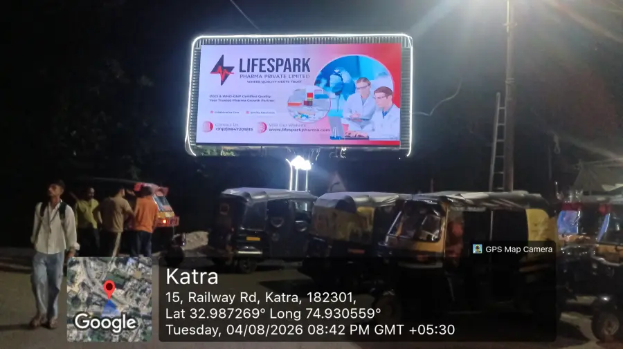 LifeSpark Pharma hoarding at Katra, Jammu & Kashmir