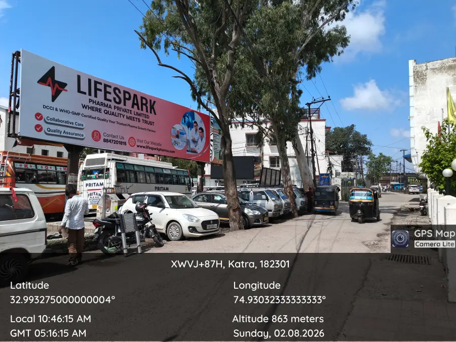 LifeSpark Pharma hoarding at Katra, Jammu & Kashmir
