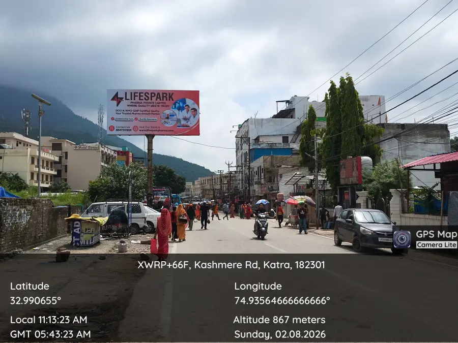 LifeSpark Pharma hoarding at Katra, Jammu & Kashmir