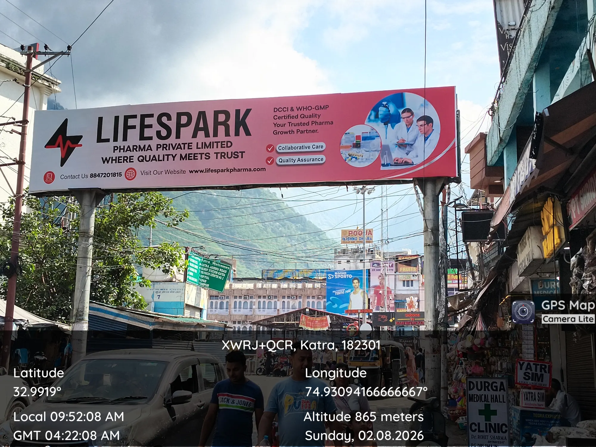 LifeSpark Pharma hoarding at Katra, Jammu & Kashmir