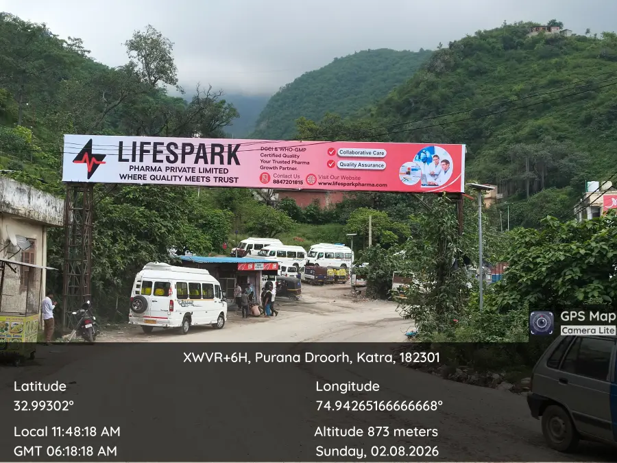 LifeSpark Pharma hoarding at Katra, Jammu & Kashmir