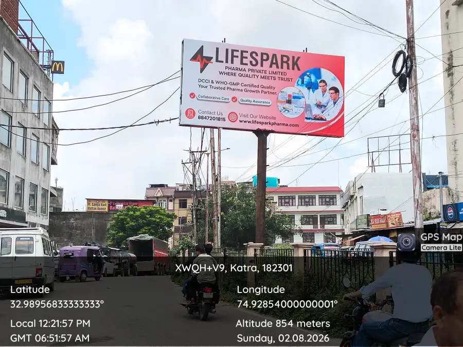 LifeSpark Pharma hoarding at Katra, Jammu & Kashmir