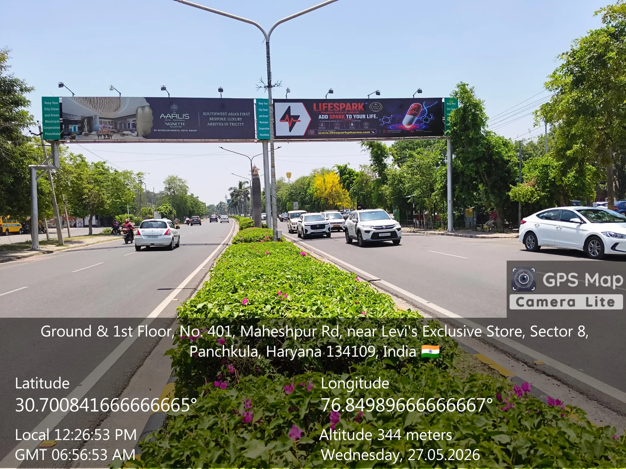 LifeSpark Pharma hoarding at Panchkula, Haryana