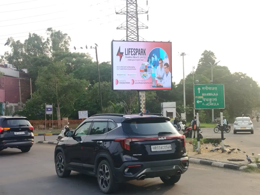 LifeSpark Pharma hoarding at Panchkula, Haryana