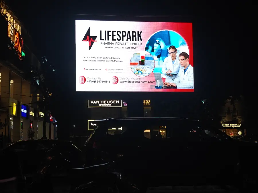 LifeSpark Pharma hoarding at Panchkula, Haryana