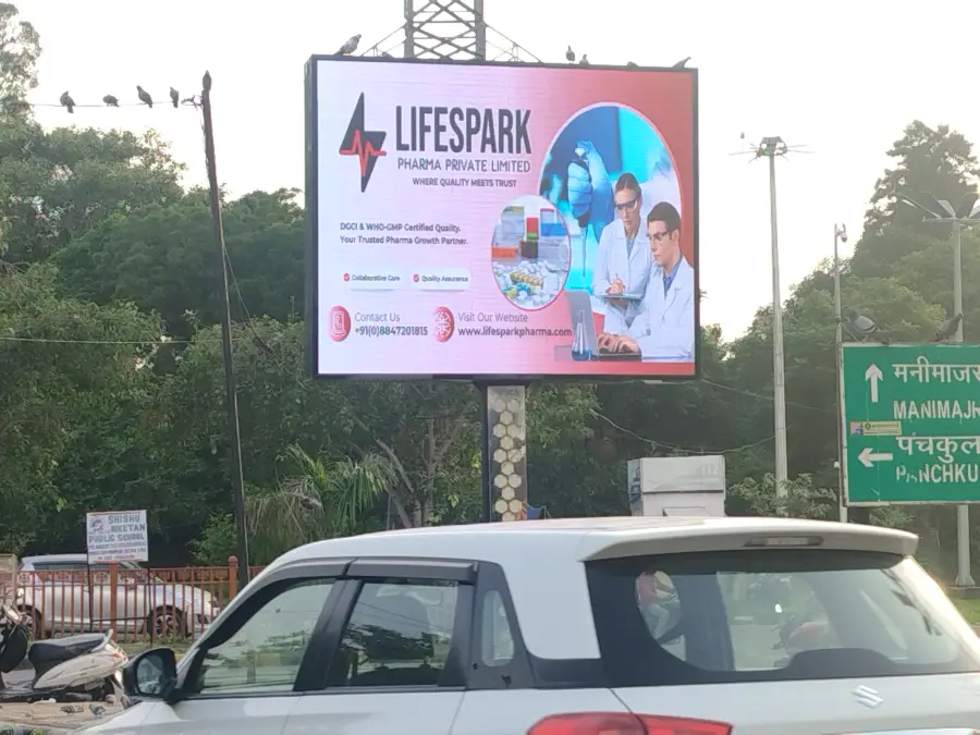 LifeSpark Pharma hoarding at Panchkula, Haryana