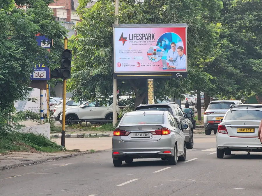 LifeSpark Pharma hoarding at Panchkula, Haryana