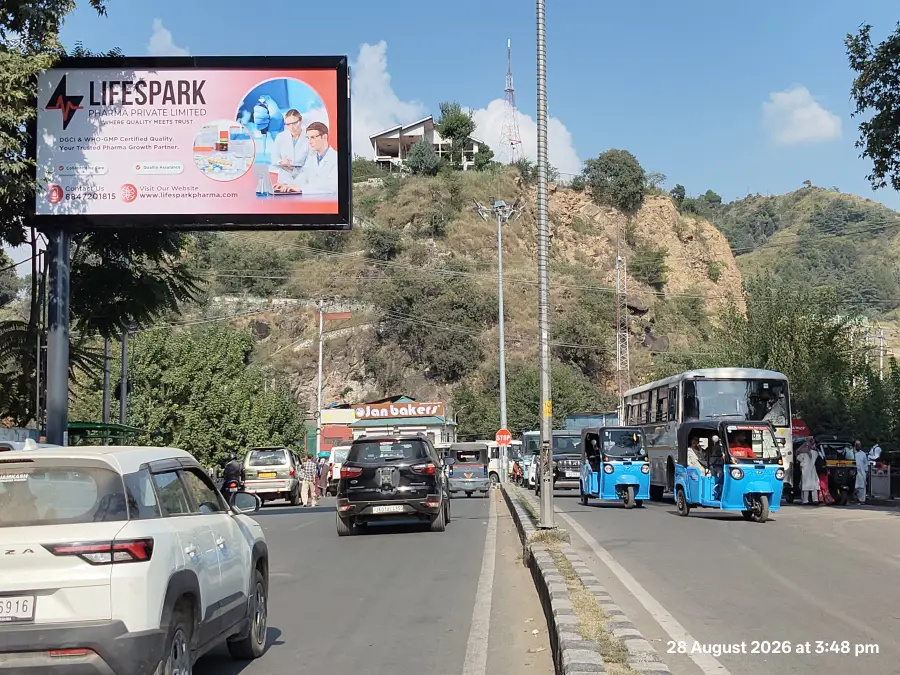 LifeSpark Pharma hoarding at Srinagar, Jammu & Kashmir